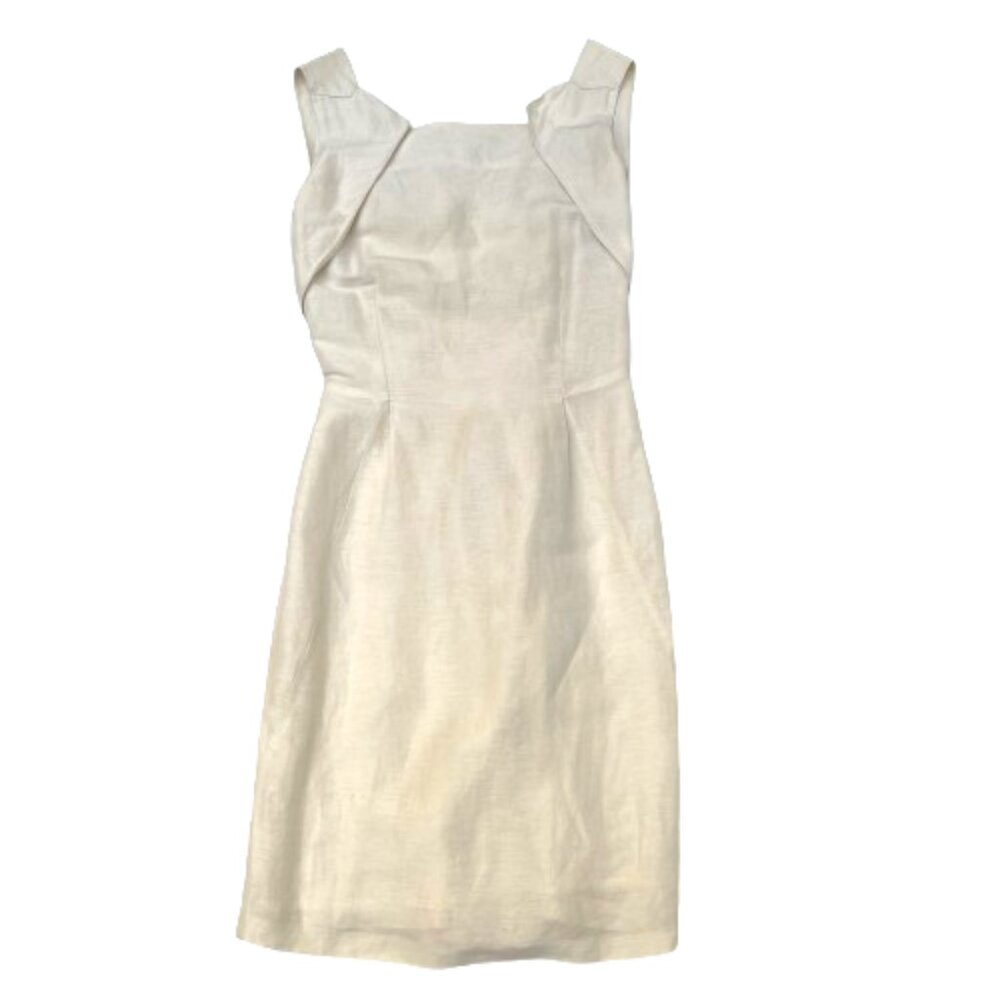 Antonio Berardi made in Italy Linen Silk blend Cowel back sleeveless cream dress - Picture 10 of 15